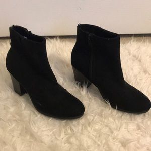 Black Faux Suede Booties